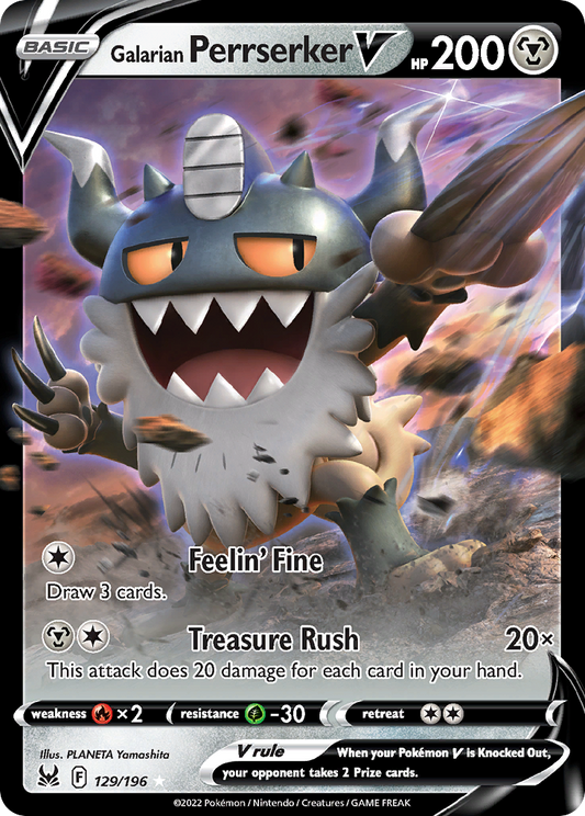 [ENG][NM] Karta Pokemon Galarian Perrserker V 129/196 - Lost Origin