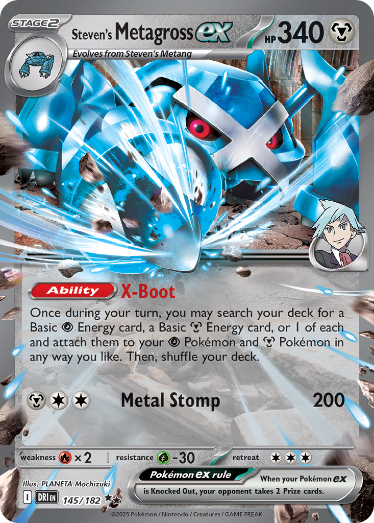 [ENG][NM] Karta Pokemon Steven's Metagross ex 145/182 - Destined Rivals