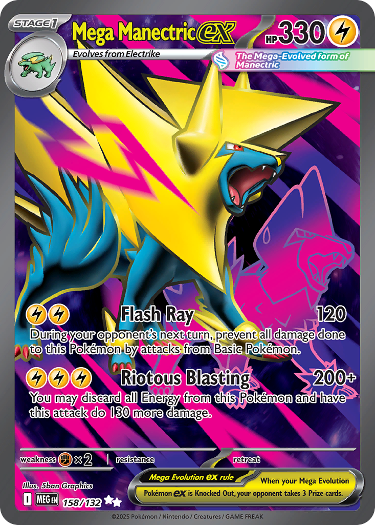 [ENG][NM] Karta Pokemon Mega Manectric ex 158/132 - Mega Evolution Base Set