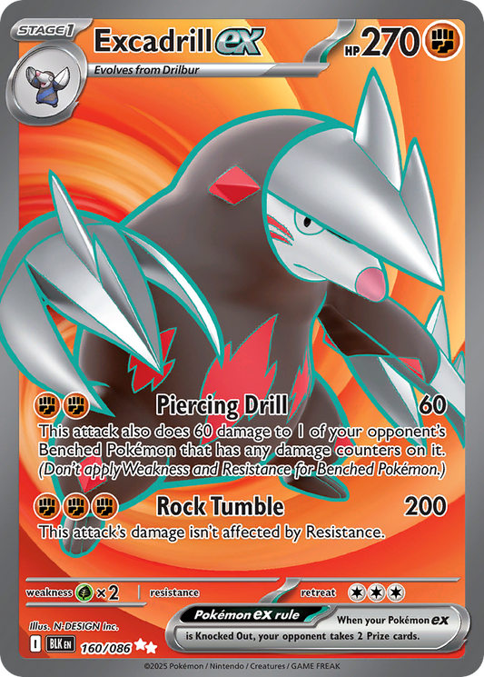[ENG][NM] Karta Pokemon Excadrill ex 160/086 - Black Bolt