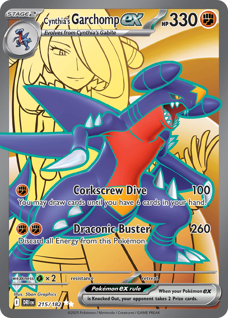 [ENG][NM] Karta Pokemon Cynthia's Garchomp ex 215/182 - Destined Rivals