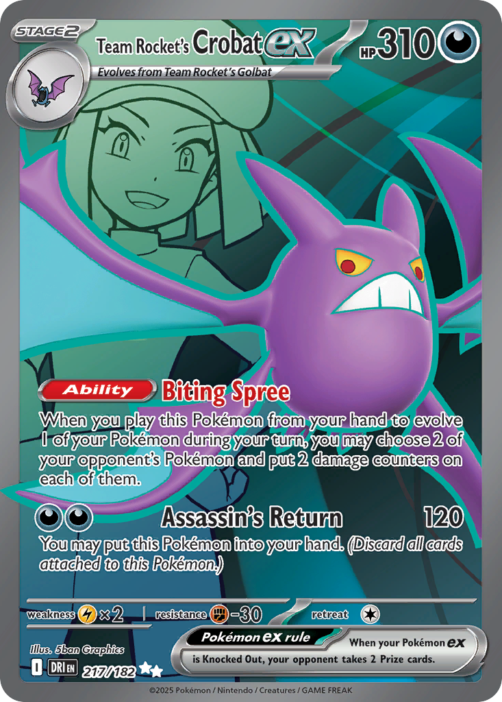[ENG][NM] Karta Pokemon Team Rocket's Crobat ex 217/182 - Destined Rivals