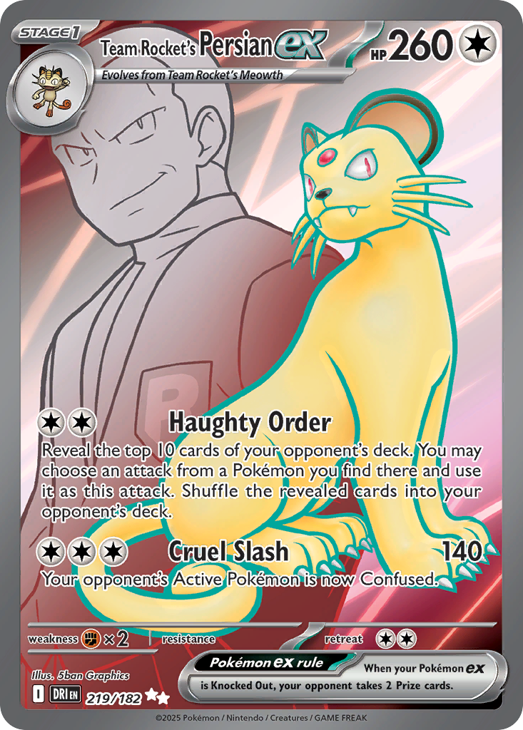 [ENG][NM] Karta Pokemon Team Rocket's Persian ex 219/182 - Destined Rivals