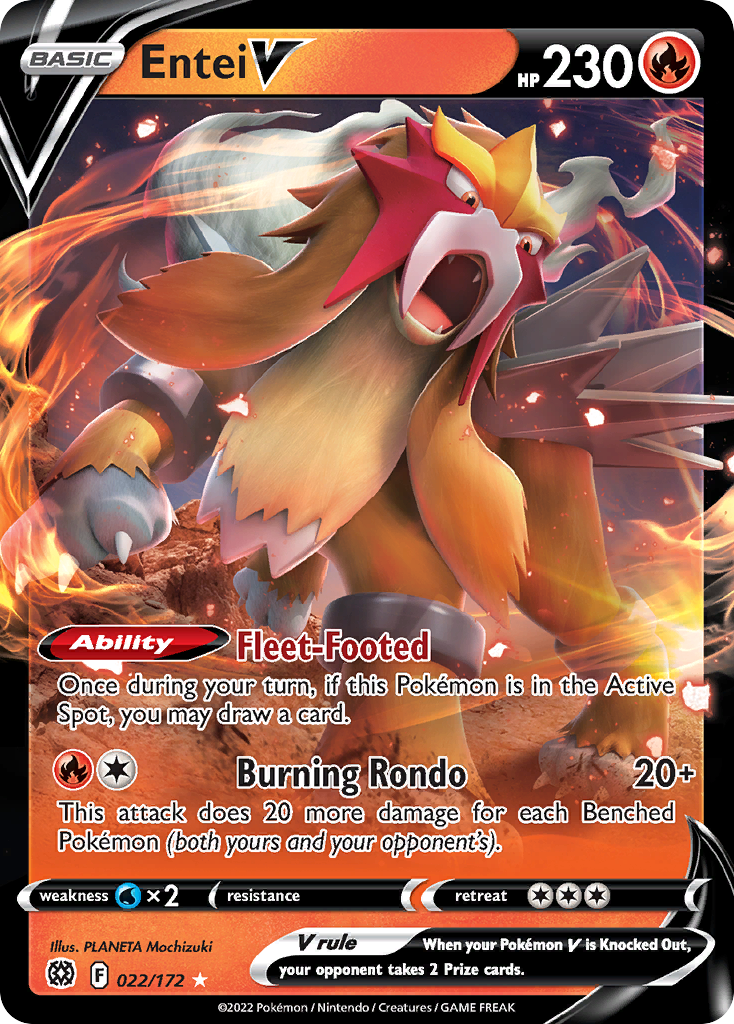 [ENG][NM] Karta Pokemon Entei V BRS 022/172 - Brilliant Stars