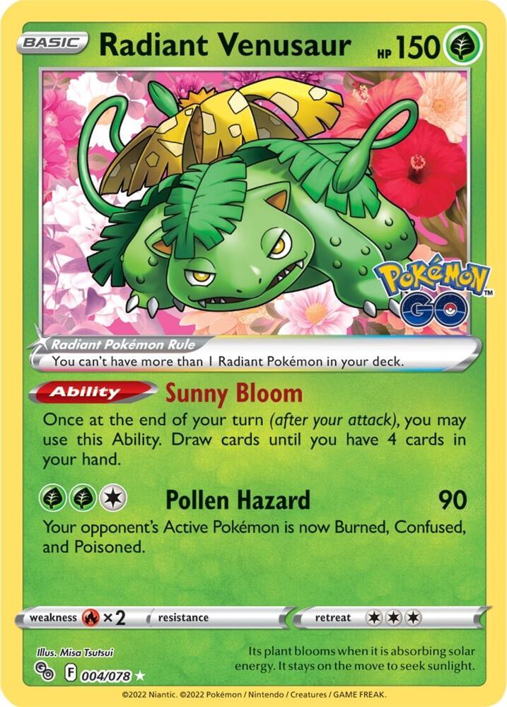 [ENG][NM] Karta Pokemon Radiant Venusaur 004/078 - Pokemon GO