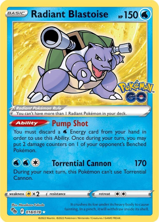 [ENG][NM] Karta Pokemon Radiant Blastoise 018/078 - Pokemon GO