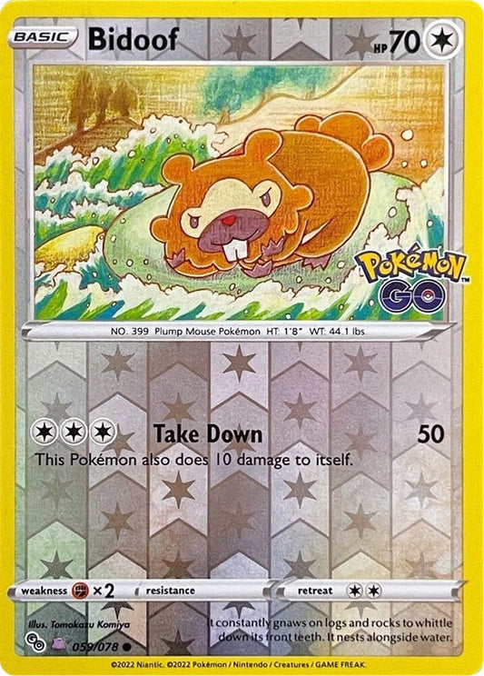 [ENG][NM] Karta Pokemon Bidoof (Peelable Ditto) 059/078 - Pokemon GO