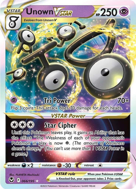 [ENG][NM] Karta Pokemon Unown VSTAR 066/195 - Silver Tempest