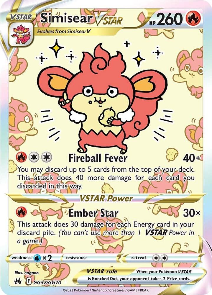 [ENG][NM] Karta Pokemon Simisear VSTAR GG37/GG70 - Crown Zenith