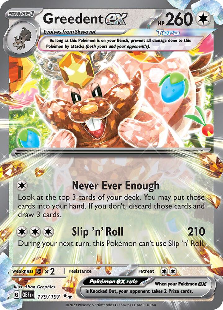 [ENG][NM] Karta Pokemon Greedent ex 179/197 - Obsidian Flames