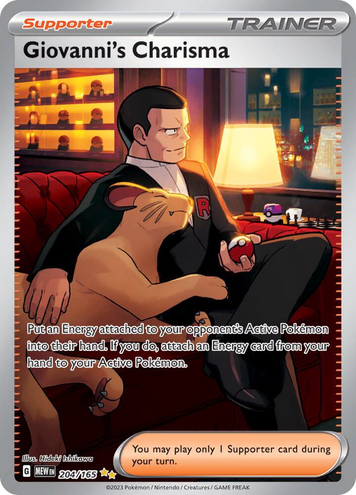 [ENG][NM] Karta Pokemon Giovanni's Charisma 204/165 - Scarlet & Violet 151