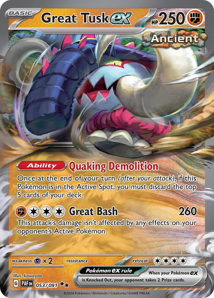 [ENG][NM] Karta Pokemon Great Tusk ex 053/091 - Paldean Fates