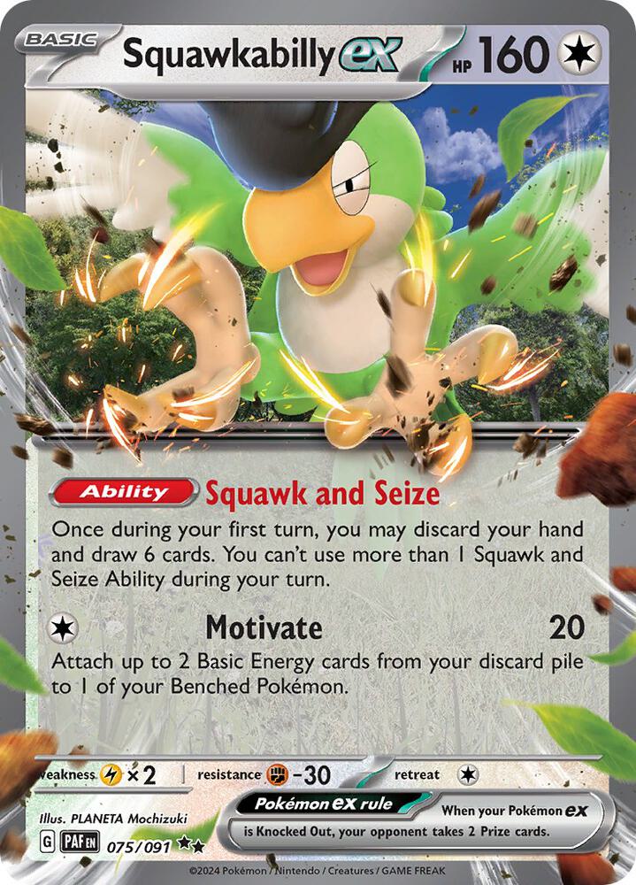 [ENG][NM] Karta Pokemon Squawkabilly ex 075/091 - Paldean Fates