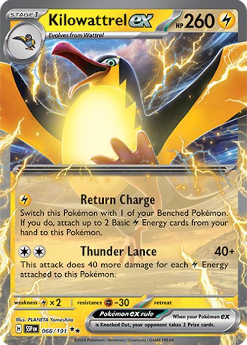 [ENG][NM] Karta Pokemon Kilowattrel ex 068/191 - Surging Sparks