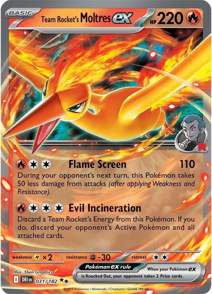 [ENG][NM] Karta Pokemon Team Rocket's Moltres ex 031/182 - Destined Rivals