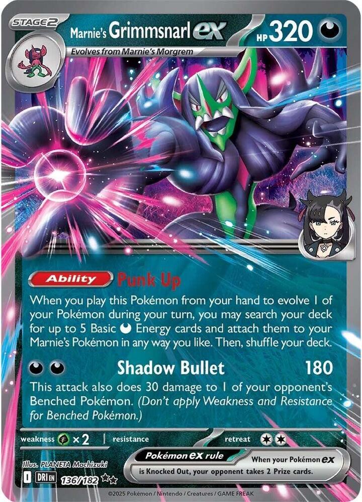 [ENG][NM] Karta Pokemon Marnie's Grimmsnarl ex 136/182 - Destined Rivals