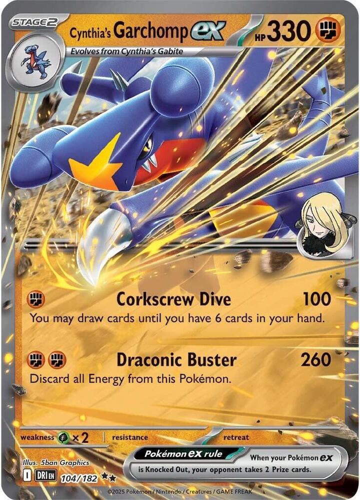 [ENG][NM] Karta Pokemon Cynthia's Garchomp ex 104/182 - Destined Rivals