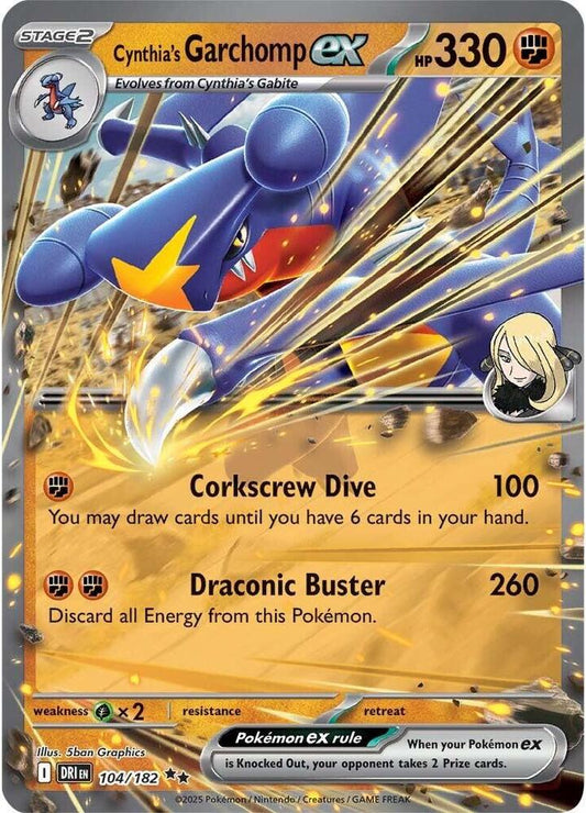 [ENG][NM] Karta Pokemon Cynthia's Garchomp ex 104/182 - Destined Rivals