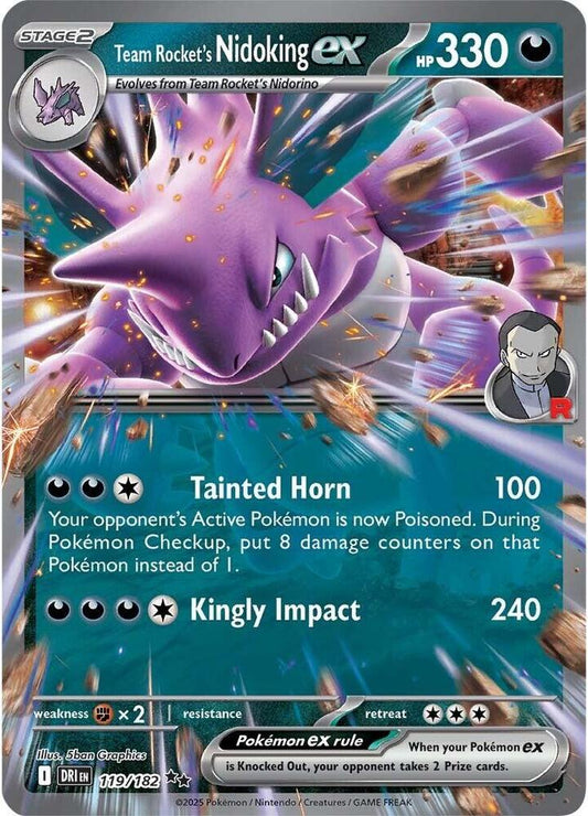 [ENG][NM] Karta Pokemon Team Rocket's Nidoking ex 119/182 - Destined Rivals
