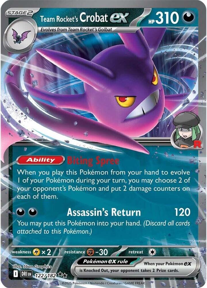 [ENG][NM] Karta Pokemon Team Rocket's Crobat ex 122/182 - Destined Rivals