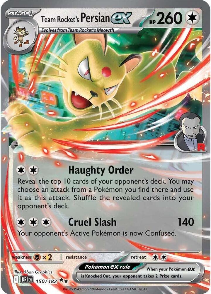 [ENG][NM] Karta Pokemon Team Rocket's Persian ex 150/182 - Destined Rivals