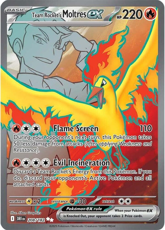 [ENG][NM] Karta Pokemon Team Rocket's Moltres ex 208/182 - Destined Rivals