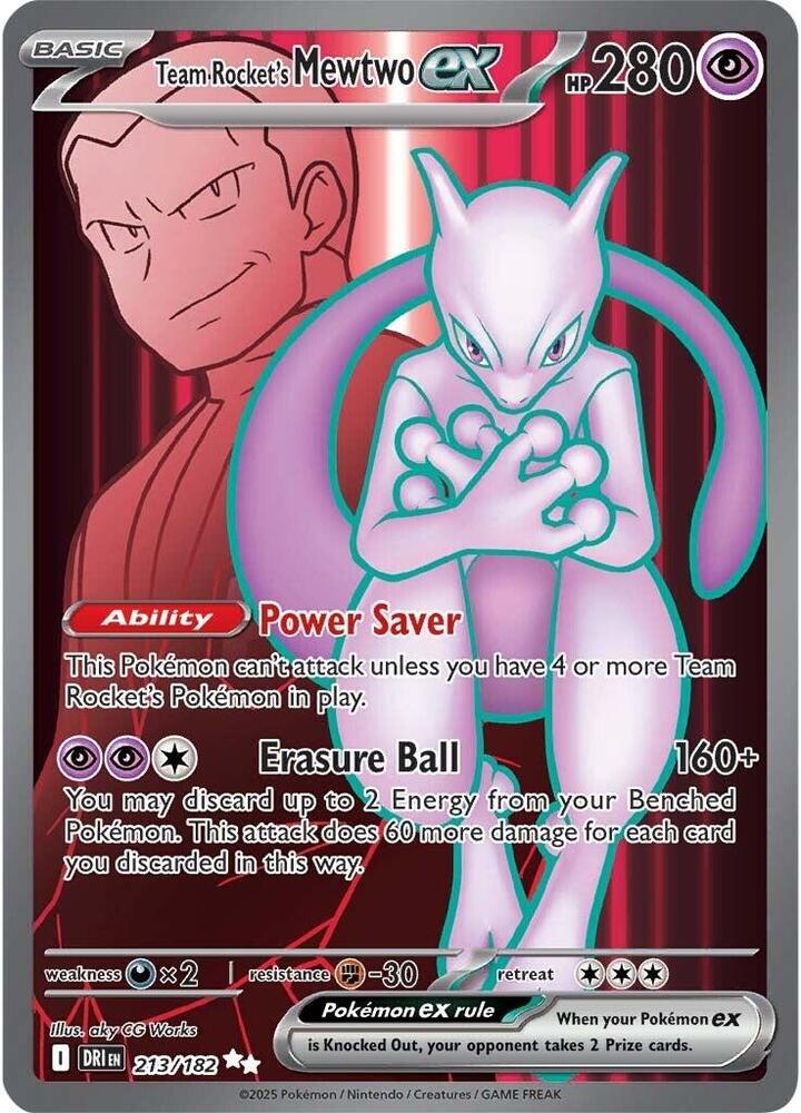 [ENG][NM] Karta Pokemon Team Rocket's Mewtwo ex 213/182 - Destined Rivals