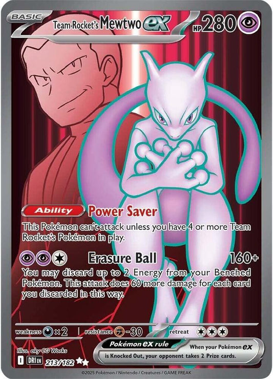 [ENG][NM] Karta Pokemon Team Rocket's Mewtwo ex 213/182 - Destined Rivals