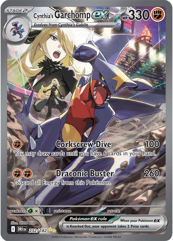 [ENG][NM] Karta Pokemon Cynthia's Garchomp ex 232/182 - Destined Rivals