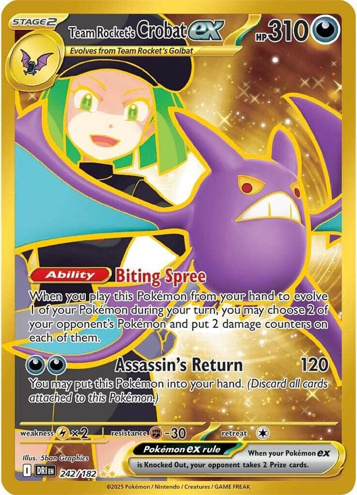 [ENG][NM] Karta Pokemon Team Rocket's Crobat ex 242/182 - Destined Rivals