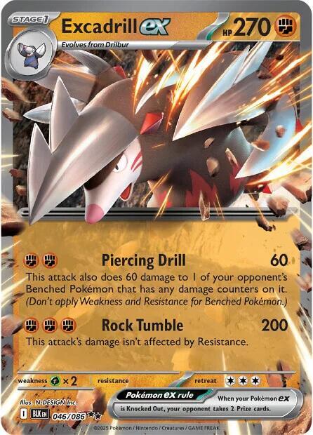 [ENG][NM] Karta Pokemon Excadrill ex 046/086 - Black Bolt