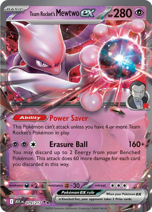 [ENG][NM] Karta Pokemon Team Rocket's Mewtwo ex 079/217 - ME: Ascended Heroes