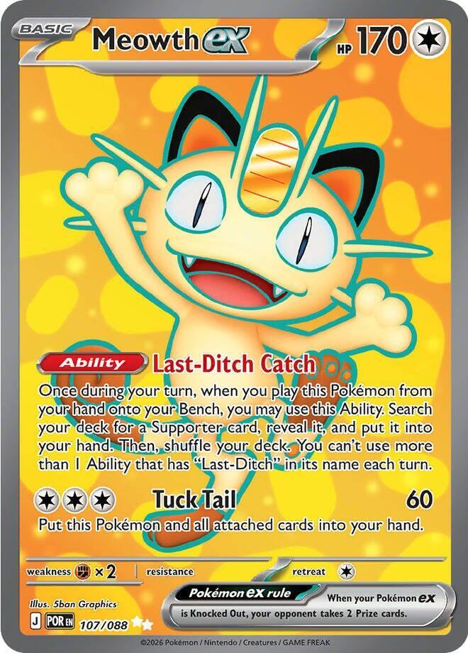 [ENG][NM] Karta Pokemon Meowth ex 107/088 - ME03: Perfect Order