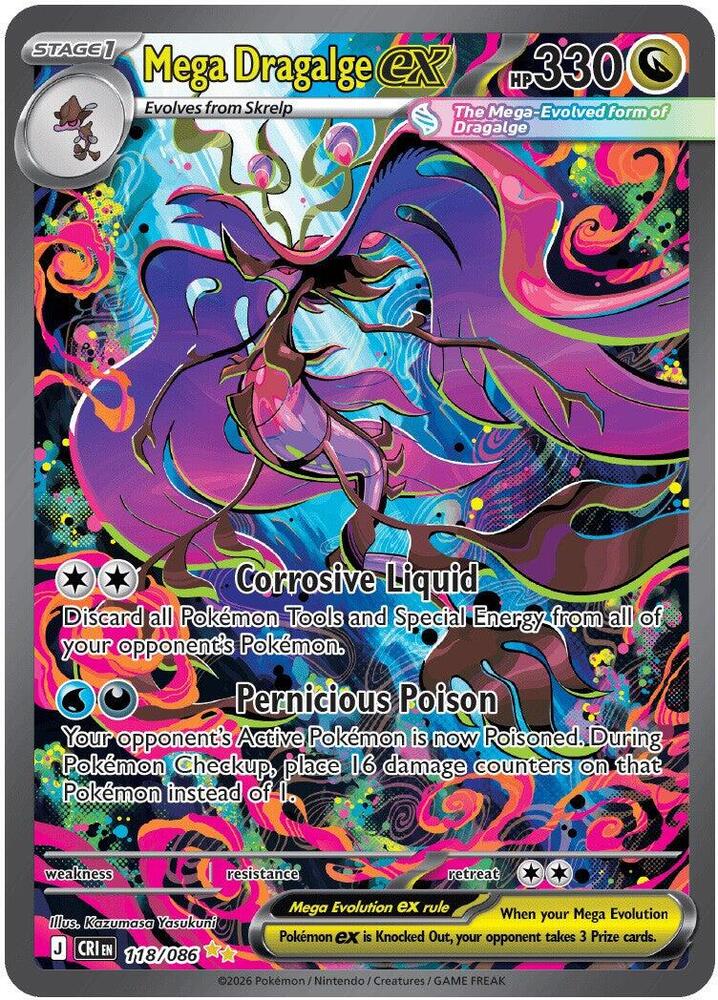 [ENG][NM] Karta Pokemon Mega Dragalge ex 118/086 - Chaos Rising
