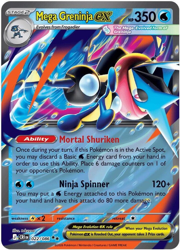 [ENG][NM] Karta Pokemon Mega Greninja ex 022/086 - Chaos Rising