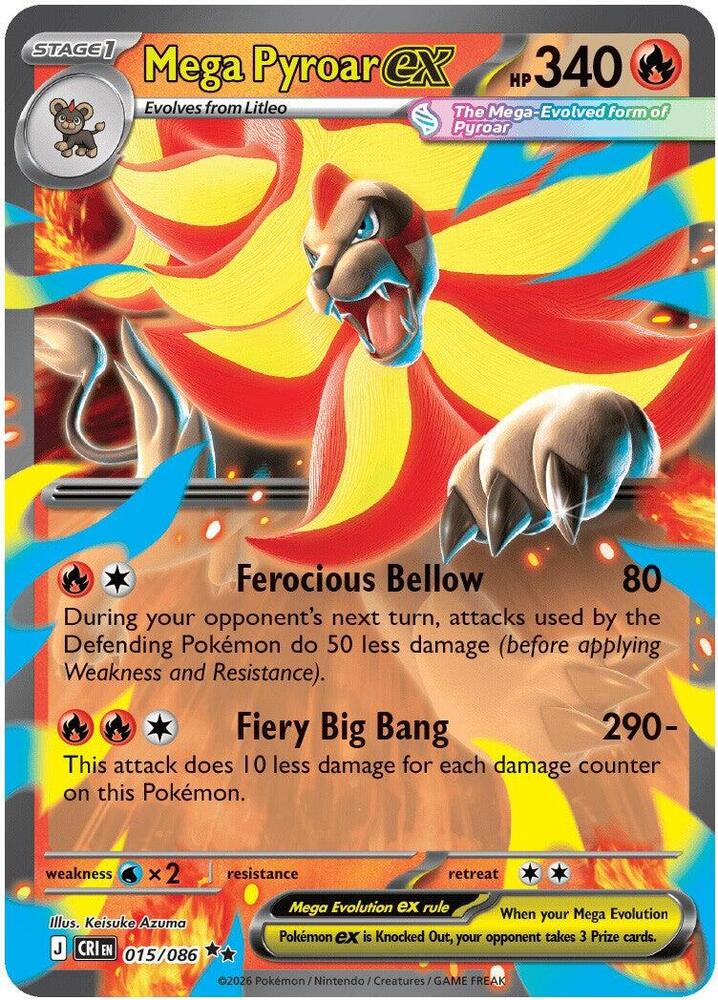 [ENG][NM] Karta Pokemon Mega Pyroar ex 015/086 - Chaos Rising