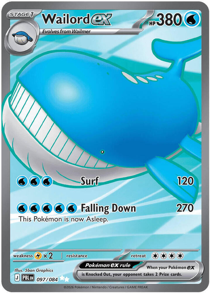 [ENG][NM] Karta Pokemon Wailord ex 097/084 - Pitch Black