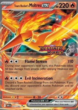 [ENG][NM] Karta Pokemon Team Rocket's Moltres ex 031/182 - Destined Rivals [Prerelease Stamp]