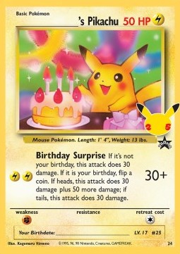 [ENG][NM] Karta Pokemon _____'s Pikachu wp24 - Celebrations