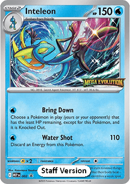 [ENG][NM] Karta Pokemon Inteleon 002 - MEP Black Star Promos [Staff Stamp]