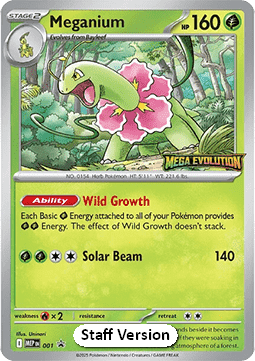 [ENG][NM] Karta Pokemon Meganium 001 - MEP Black Star Promos [Staff Stamp]