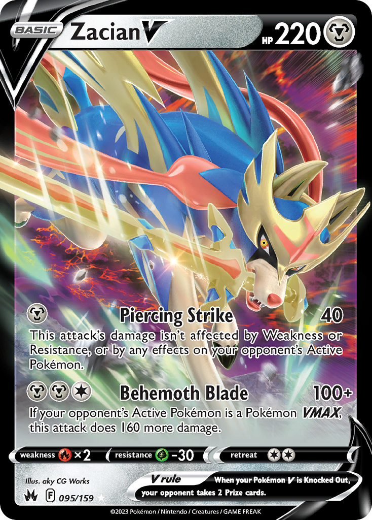 [ENG][NM] Karta Pokemon Zacian V 095/159 - Crown Zenith