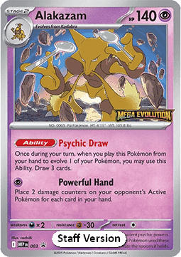 [ENG][NM] Karta Pokemon Alakazam 003 - MEP Black Star Promos [Staff Stamp]