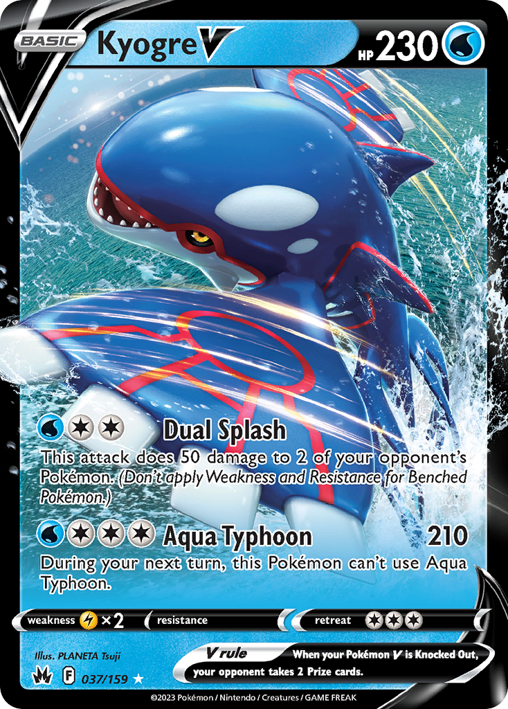[ENG][NM] Karta Pokemon Kyogre V 037/159 - Crown Zenith