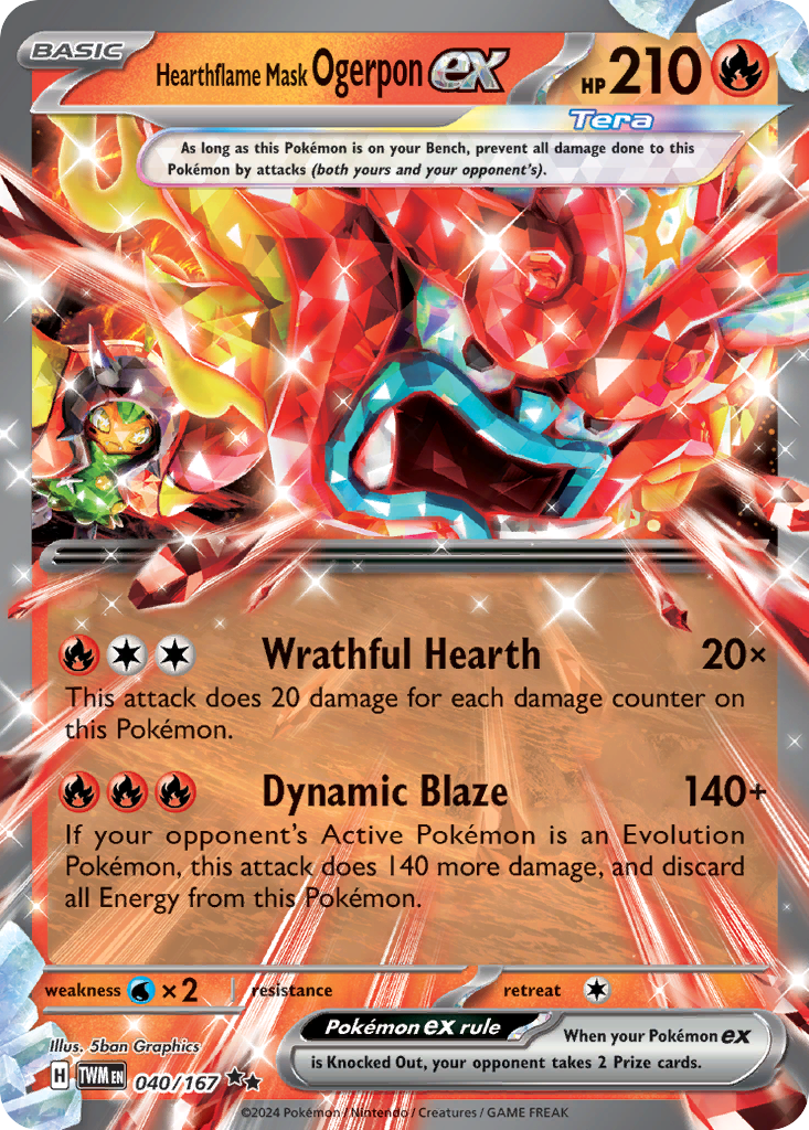 [ENG][NM] Karta Pokemon Hearthflame Mask Ogerpon ex 040/167 - Twilight Masquerade