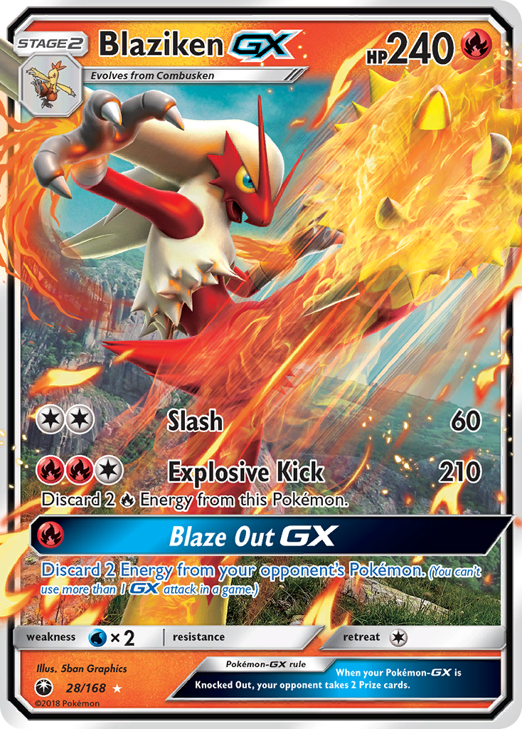 [ENG][NM] Karta Pokemon Blaziken GX 028/168 - Celestial Storm