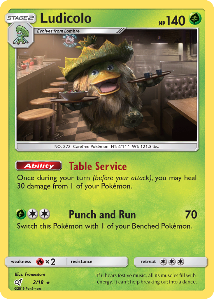 [ENG][NM] Karta Pokemon Ludicolo 2 - Detective Pikachu [Holo]