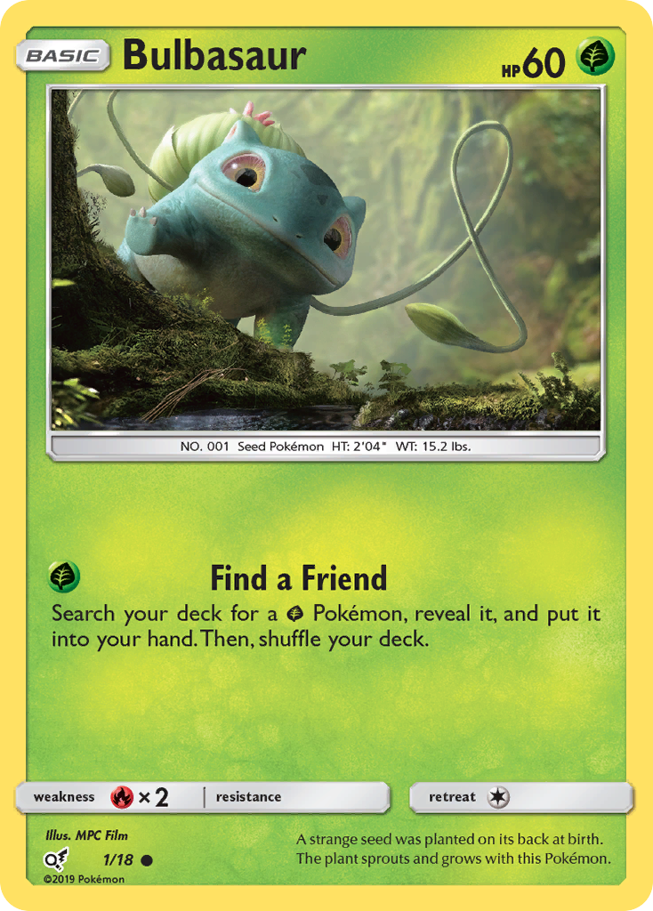 [ENG][NM] Karta Pokemon Bulbasaur 1 - Detective Pikachu [Holo]