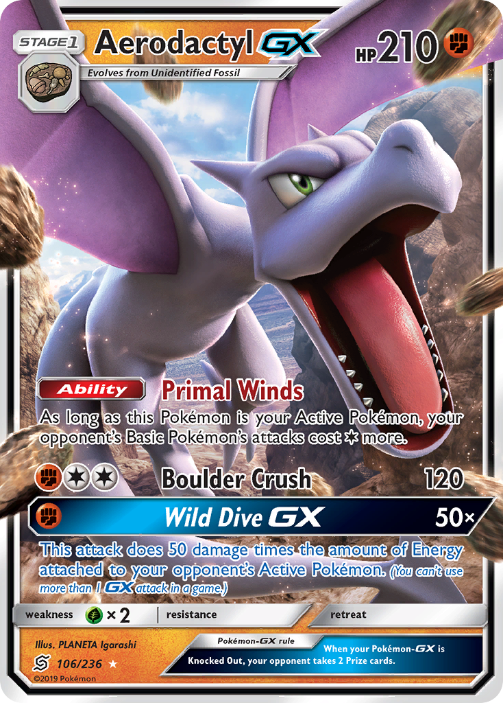 [ENG][NM] Karta Pokemon Aerodactyl GX 106 - Unified Minds