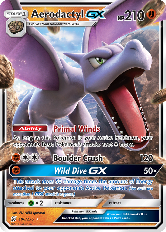 [ENG][NM] Karta Pokemon Aerodactyl GX 106 - Unified Minds